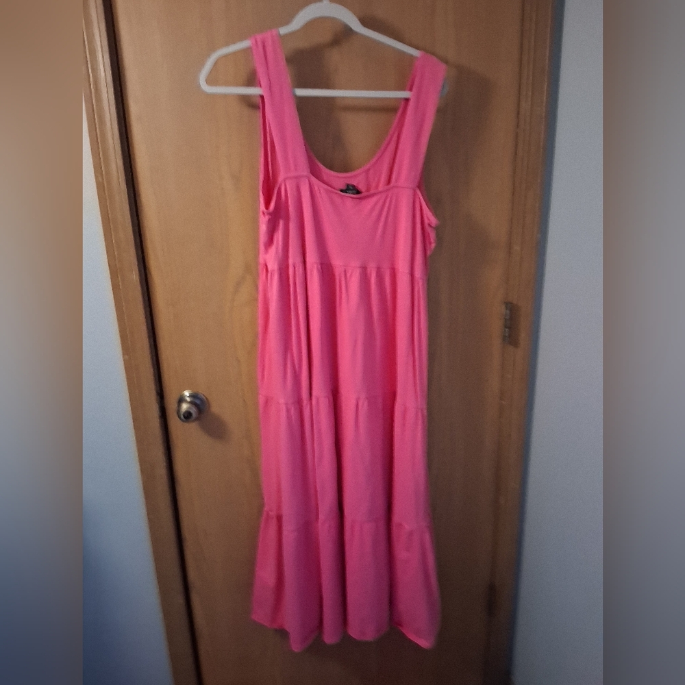 J. Crew Bright Pink Tierd Maxi Dress XL - Picture 2 of 3